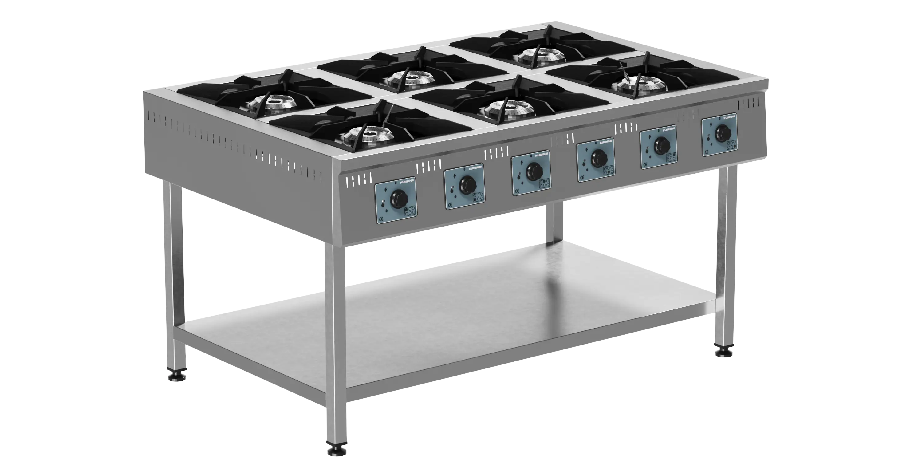 Taban Raflı Ocak 6 Brulörlü Doğalgaz (Gas Cooker 6 Burners NG)