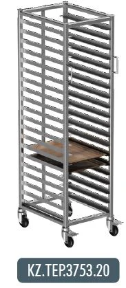 37x53 Tepsi Taşıma Arabası Tekli 20 Adet Tepsi Kapasiteli (37x53 Tray Trolley Single) 20