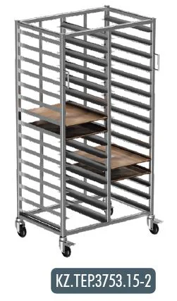37x53 Tepsi Taşıma Arabası Çiftli 30 Adet Tepsi Kapasiteli(37x53 Tray Trolley Twin) 2x15