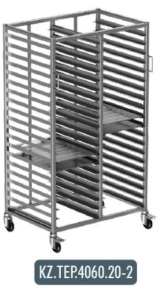 40x60 Tepsi Taşıma Arabası Çiftli 40 Adet Tepsi Kapasiteli (40x60 Tray Trolley Twin) 2x20