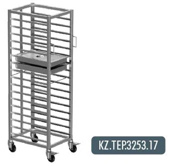 GN 1/1 Küvet Taşıma Arabası 17 Adet Kapasiteli (GN 1/1 Trolley) 17